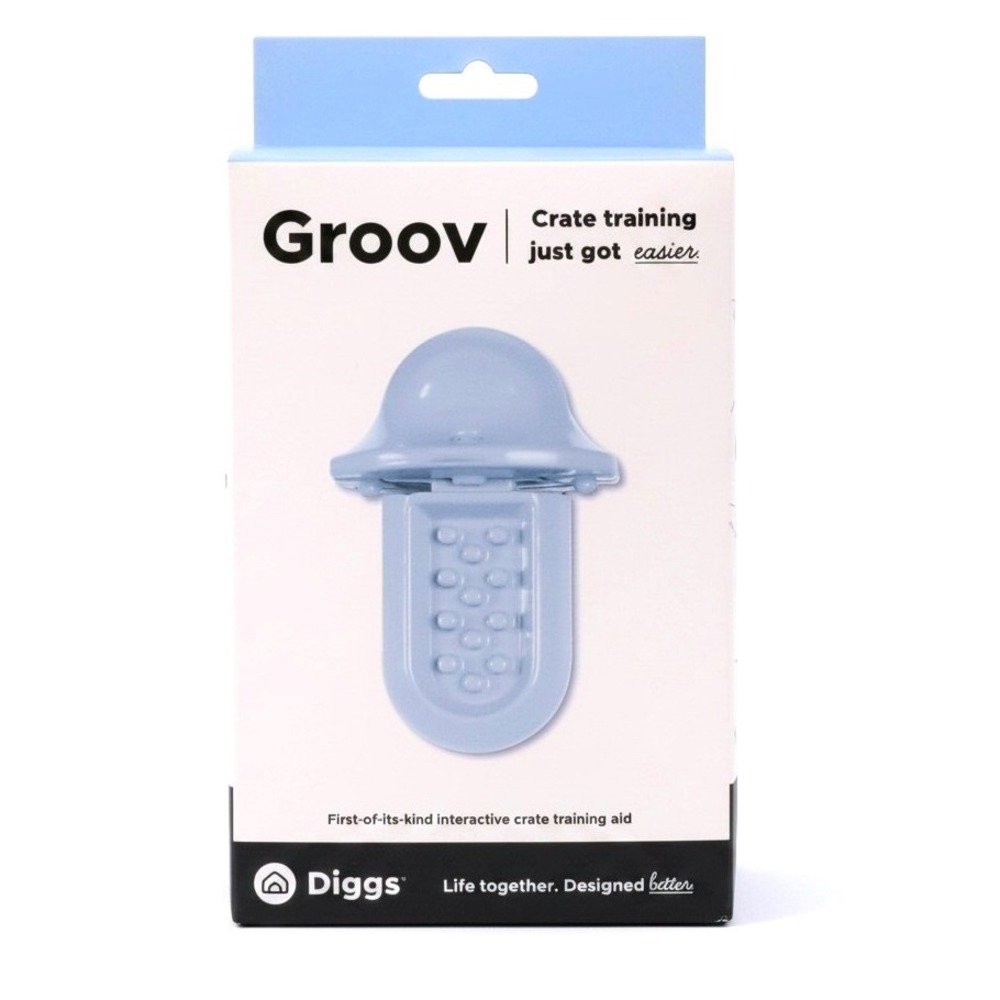 Diggs Groov Dog Crate Training Toy Blue New Crate Training Aid Treat Dispenser